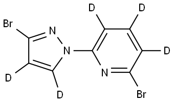 2-bromo-6-(3-bromo-1H-pyrazol-1-yl-4,5-d2)pyridine-3,4,5-d3 Struktur