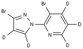 3-bromo-2-(3-bromo-1H-pyrazol-1-yl-4,5-d2)pyridine-4,5,6-d3 Struktur