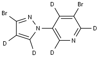 3-bromo-5-(3-bromo-1H-pyrazol-1-yl-4,5-d2)pyridine-2,4,6-d3 Struktur