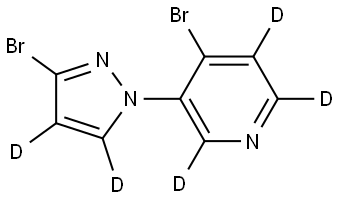 4-bromo-3-(3-bromo-1H-pyrazol-1-yl-4,5-d2)pyridine-2,5,6-d3 Struktur