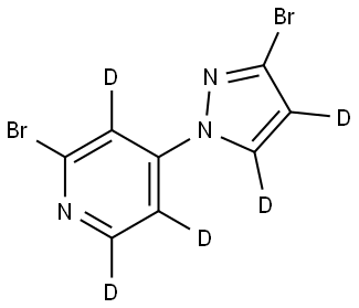 2-bromo-4-(3-bromo-1H-pyrazol-1-yl-4,5-d2)pyridine-3,5,6-d3 Struktur