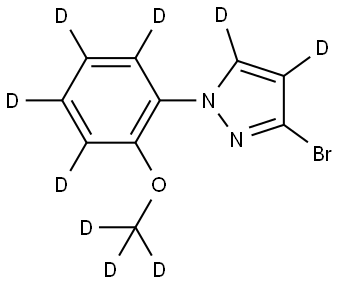 3-bromo-1-(2-(methoxy-d3)phenyl-3,4,5,6-d4)-1H-pyrazole-4,5-d2 Struktur