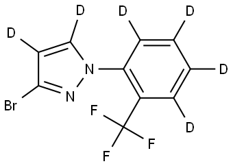 3-bromo-1-(2-(trifluoromethyl)phenyl-3,4,5,6-d4)-1H-pyrazole-4,5-d2 Struktur