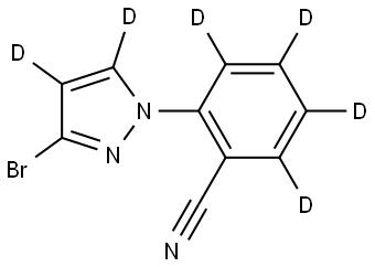 2-(3-bromo-1H-pyrazol-1-yl-4,5-d2)benzonitrile-d4 Struktur