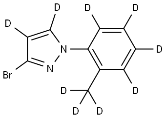 3-bromo-1-(2-(methyl-d3)phenyl-3,4,5,6-d4)-1H-pyrazole-4,5-d2 Struktur