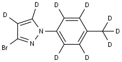 3-bromo-1-(4-(methyl-d3)phenyl-2,3,5,6-d4)-1H-pyrazole-4,5-d2 Struktur