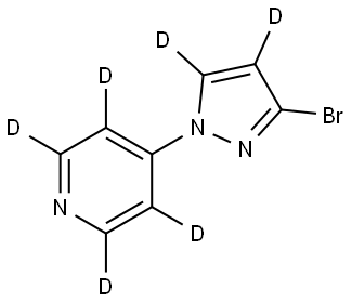 4-(3-bromo-1H-pyrazol-1-yl-4,5-d2)pyridine-2,3,5,6-d4 Struktur