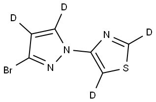 4-(3-bromo-1H-pyrazol-1-yl-4,5-d2)thiazole-2,5-d2 Struktur