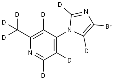 4-(4-bromo-1H-imidazol-1-yl-2,5-d2)-2-(methyl-d3)pyridine-3,5,6-d3 Struktur