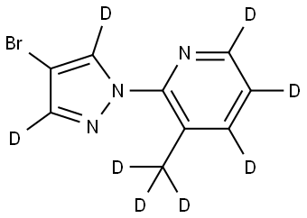 2-(4-bromo-1H-pyrazol-1-yl-3,5-d2)-3-(methyl-d3)pyridine-4,5,6-d3 Struktur