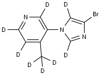 3-(4-bromo-1H-imidazol-1-yl-2,5-d2)-4-(methyl-d3)pyridine-2,5,6-d3 Struktur