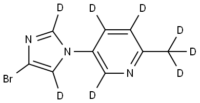 5-(4-bromo-1H-imidazol-1-yl-2,5-d2)-2-(methyl-d3)pyridine-3,4,6-d3 Struktur