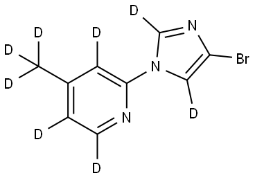 2-(4-bromo-1H-imidazol-1-yl-2,5-d2)-4-(methyl-d3)pyridine-3,5,6-d3 Struktur