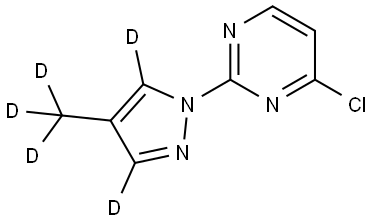 4-chloro-2-(4-(methyl-d3)-1H-pyrazol-1-yl-3,5-d2)pyrimidine Struktur