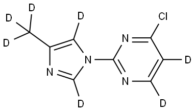 4-chloro-2-(4-(methyl-d3)-1H-imidazol-1-yl-2,5-d2)pyrimidine-5,6-d2 Struktur