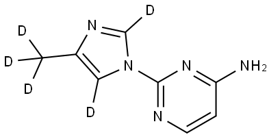 2-(4-(methyl-d3)-1H-imidazol-1-yl-2,5-d2)pyrimidin-4-amine Struktur