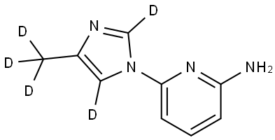 6-(4-(methyl-d3)-1H-imidazol-1-yl-2,5-d2)pyridin-2-amine Struktur