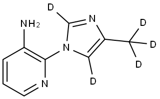 2-(4-(methyl-d3)-1H-imidazol-1-yl-2,5-d2)pyridin-3-amine Struktur