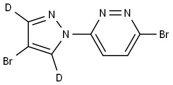 3-bromo-6-(4-bromo-1H-pyrazol-1-yl-3,5-d2)pyridazine Struktur