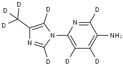 6-(4-(methyl-d3)-1H-imidazol-1-yl-2,5-d2)pyridin-2,4,5-d3-3-amine Struktur