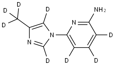 6-(4-(methyl-d3)-1H-imidazol-1-yl-2,5-d2)pyridin-3,4,5-d3-2-amine Struktur