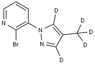 2-bromo-3-(4-(methyl-d3)-1H-pyrazol-1-yl-3,5-d2)pyridine Struktur