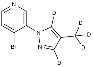 4-bromo-3-(4-(methyl-d3)-1H-pyrazol-1-yl-3,5-d2)pyridine Struktur