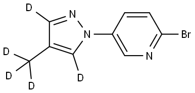 2-bromo-5-(4-(methyl-d3)-1H-pyrazol-1-yl-3,5-d2)pyridine Struktur