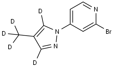 2-bromo-4-(4-(methyl-d3)-1H-pyrazol-1-yl-3,5-d2)pyridine Struktur