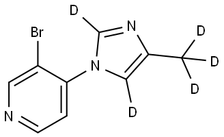 3-bromo-4-(4-(methyl-d3)-1H-imidazol-1-yl-2,5-d2)pyridine Struktur