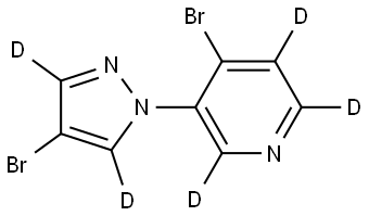 4-bromo-3-(4-bromo-1H-pyrazol-1-yl-3,5-d2)pyridine-2,5,6-d3 Struktur