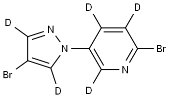 2-bromo-5-(4-bromo-1H-pyrazol-1-yl-3,5-d2)pyridine-3,4,6-d3 Struktur