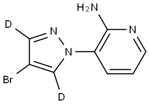 3-(4-bromo-1H-pyrazol-1-yl-3,5-d2)pyridin-2-amine Struktur