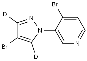 4-bromo-3-(4-bromo-1H-pyrazol-1-yl-3,5-d2)pyridine Struktur