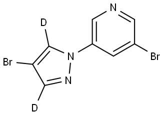 3-bromo-5-(4-bromo-1H-pyrazol-1-yl-3,5-d2)pyridine Struktur