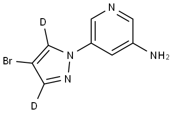 5-(4-bromo-1H-pyrazol-1-yl-3,5-d2)pyridin-3-amine Struktur