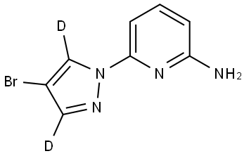 6-(4-bromo-1H-pyrazol-1-yl-3,5-d2)pyridin-2-amine Struktur