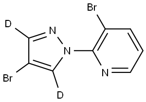 3-bromo-2-(4-bromo-1H-pyrazol-1-yl-3,5-d2)pyridine Struktur