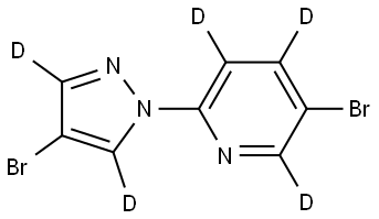 5-bromo-2-(4-bromo-1H-pyrazol-1-yl-3,5-d2)pyridine-3,4,6-d3 Struktur