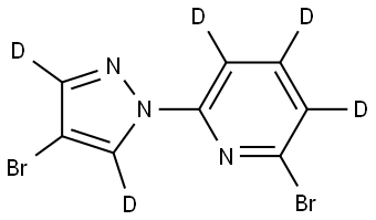 2-bromo-6-(4-bromo-1H-pyrazol-1-yl-3,5-d2)pyridine-3,4,5-d3 Struktur