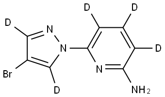 6-(4-bromo-1H-pyrazol-1-yl-3,5-d2)pyridin-3,4,5-d3-2-amine Struktur