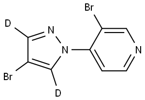 3-bromo-4-(4-bromo-1H-pyrazol-1-yl-3,5-d2)pyridine Struktur