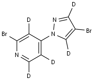 2-bromo-4-(4-bromo-1H-pyrazol-1-yl-3,5-d2)pyridine-3,5,6-d3 Struktur