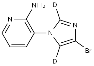 3-(4-bromo-1H-imidazol-1-yl-2,5-d2)pyridin-2-amine Struktur