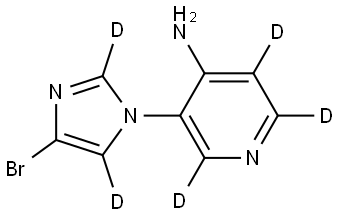 3-(4-bromo-1H-imidazol-1-yl-2,5-d2)pyridin-2,5,6-d3-4-amine Struktur