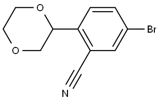 5-bromo-2-(1,4-dioxan-2-yl)benzonitrile Struktur