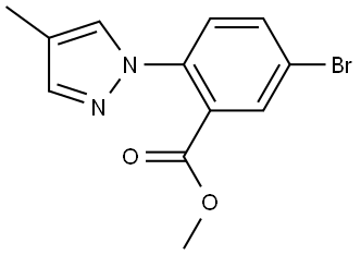 methyl 5-bromo-2-(4-methyl-1H-pyrazol-1-yl)benzoate Struktur