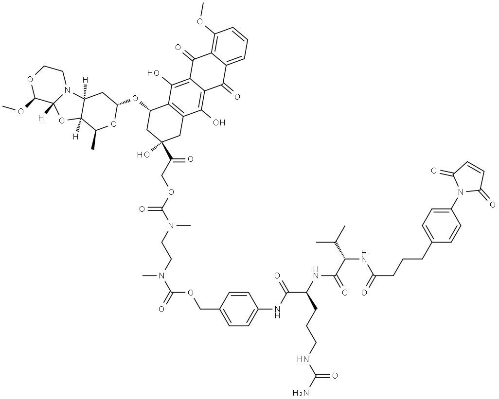 Mal-Phe-C4-VC-PAB-DMEA-PNU-159682 Struktur