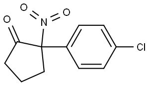 2-(4-chlorophenyl)-2-nitrocyclopentan-1-one Struktur