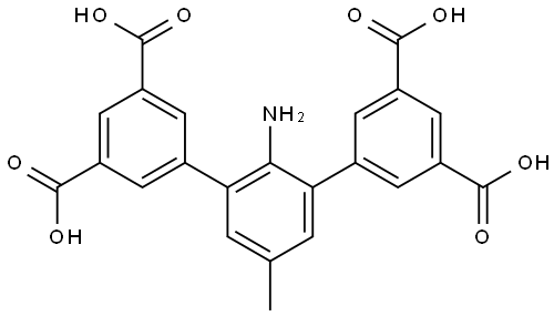 2'-amino-5'-methyl-[1,1':3',1''-terphenyl]-3,3'',5,5''-tetracarboxylic acid Struktur